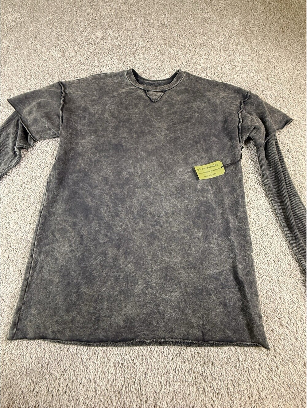 NWT Rand R Surplus SHIRT Women's Medium Black Long Sleeve Shirt distressed